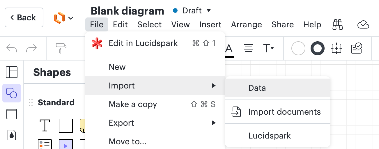 Lucidchart import data