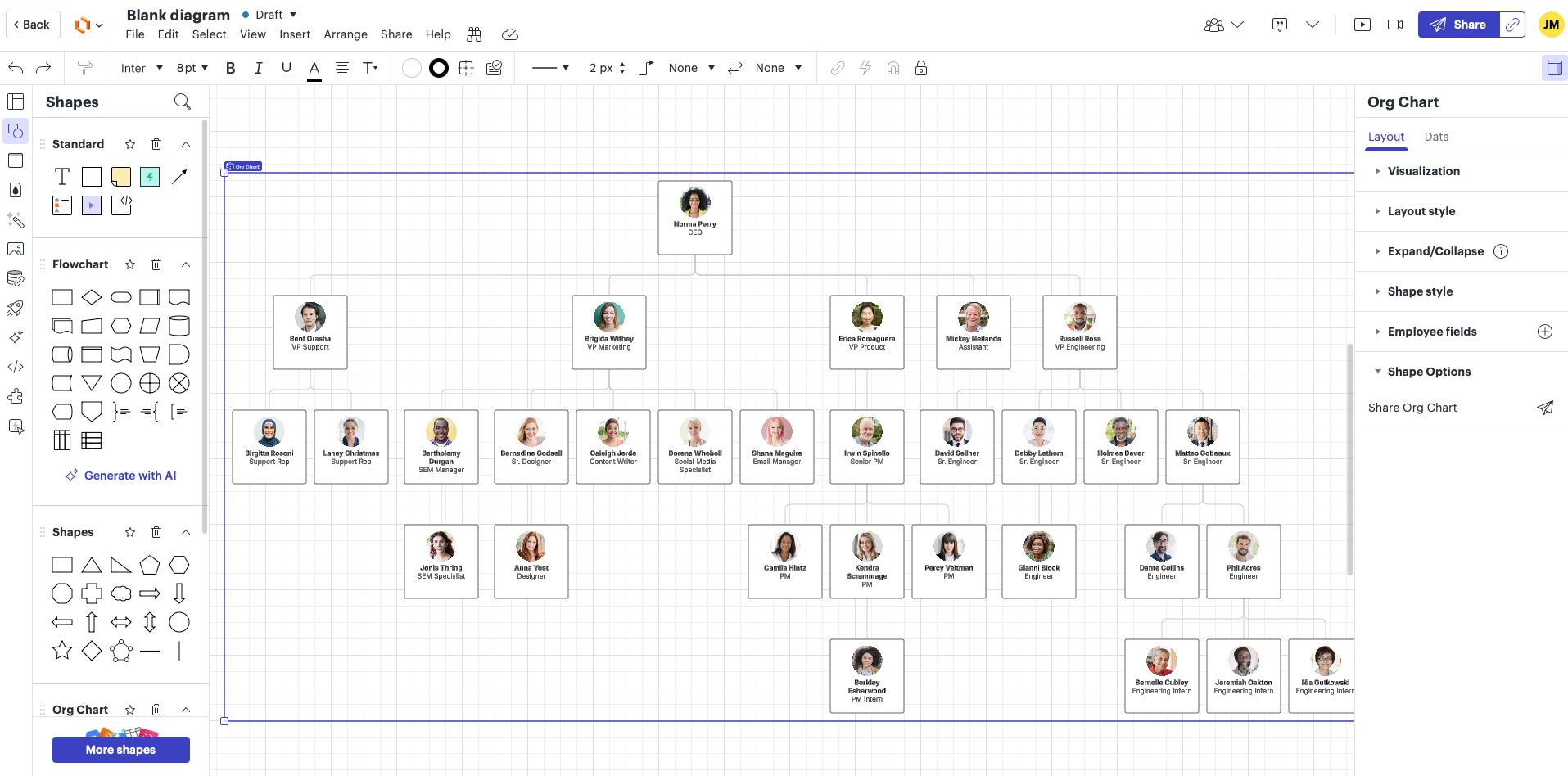 Lucidchart org chart tool